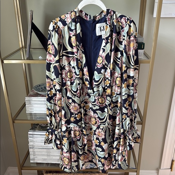 TJD Navy Floral Mini Dress - Picture 1 of 4